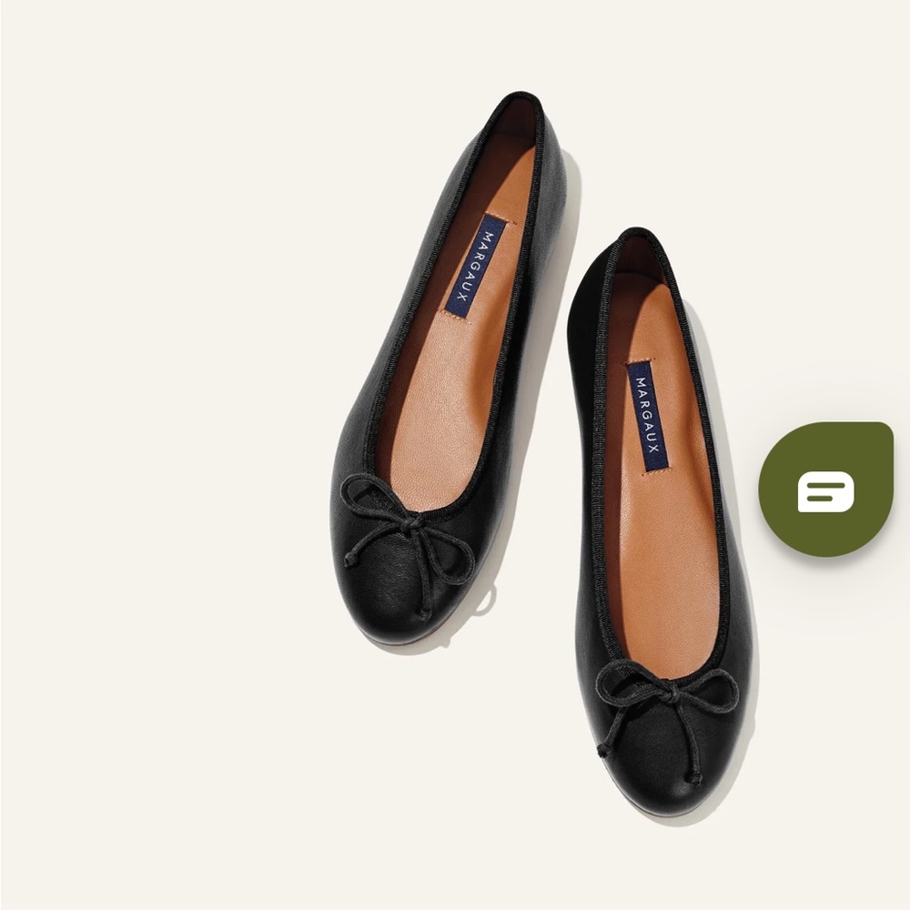 Margaux Demi black flats, size 37.5/7.5